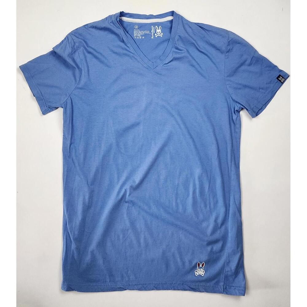 Psycho Bunny Men's  med V-Neck T-Shirt - Cool Blue